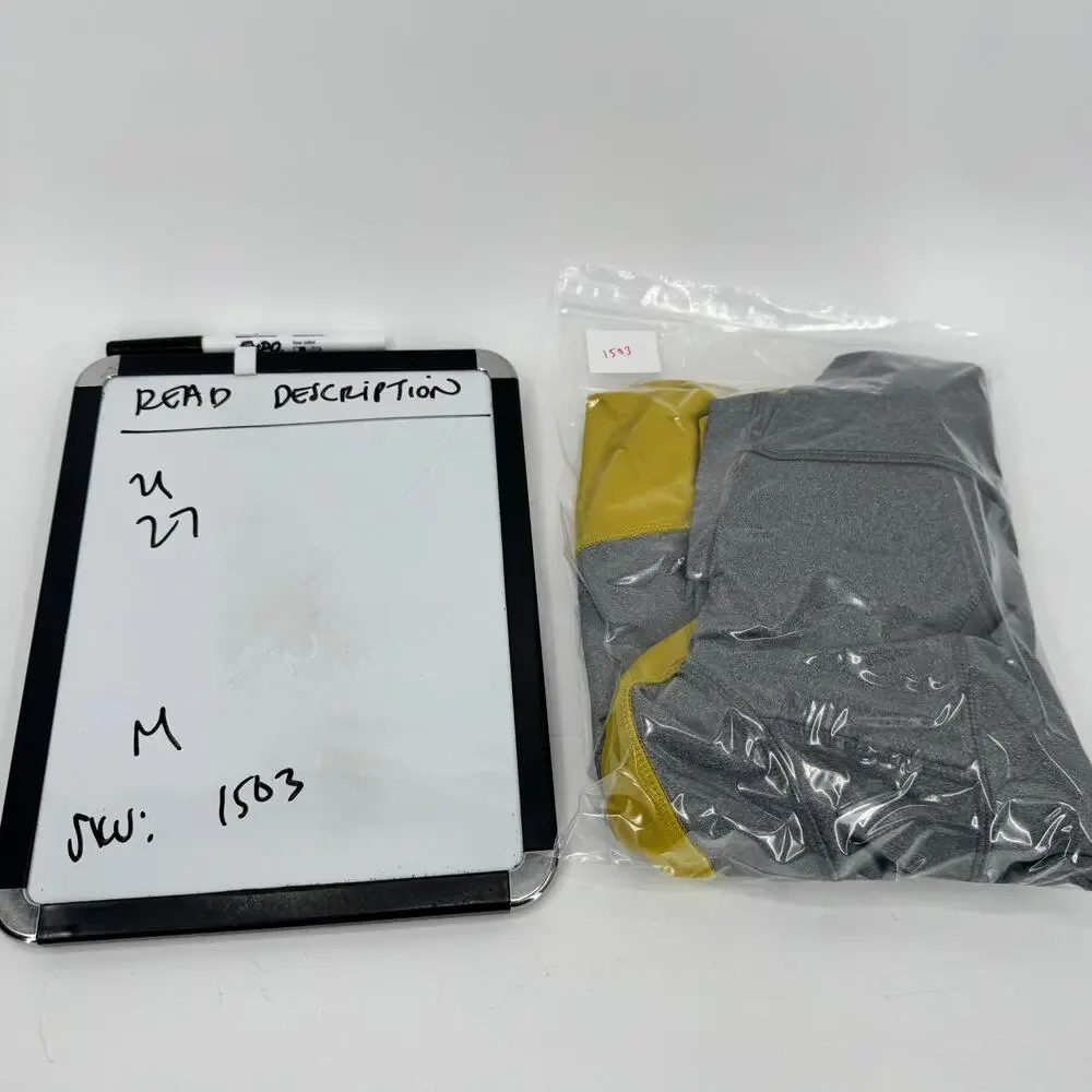The North Face 1/2 Zip Mens‎ Medium Gray Yellow Pullover Gorpcore Outdoor Layer